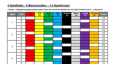 4 pitches - 8 teams - 1-4 forms of play