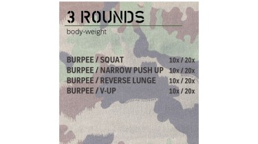 Full body workout: 3 rounds - body weight