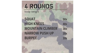 Full body workout: 4 rounds - body weight