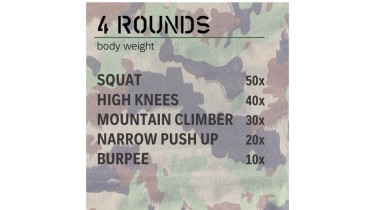 Full body workout: 4 rounds - body weight