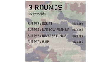 Full body workout: 3 rounds - body weight