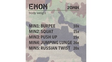 Full body workout: EMOM 20min - body weight
