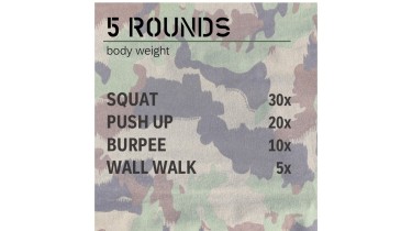 Full body workout: 5 rounds - body weight