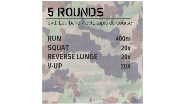 Lower/center body workout: 5 rounds